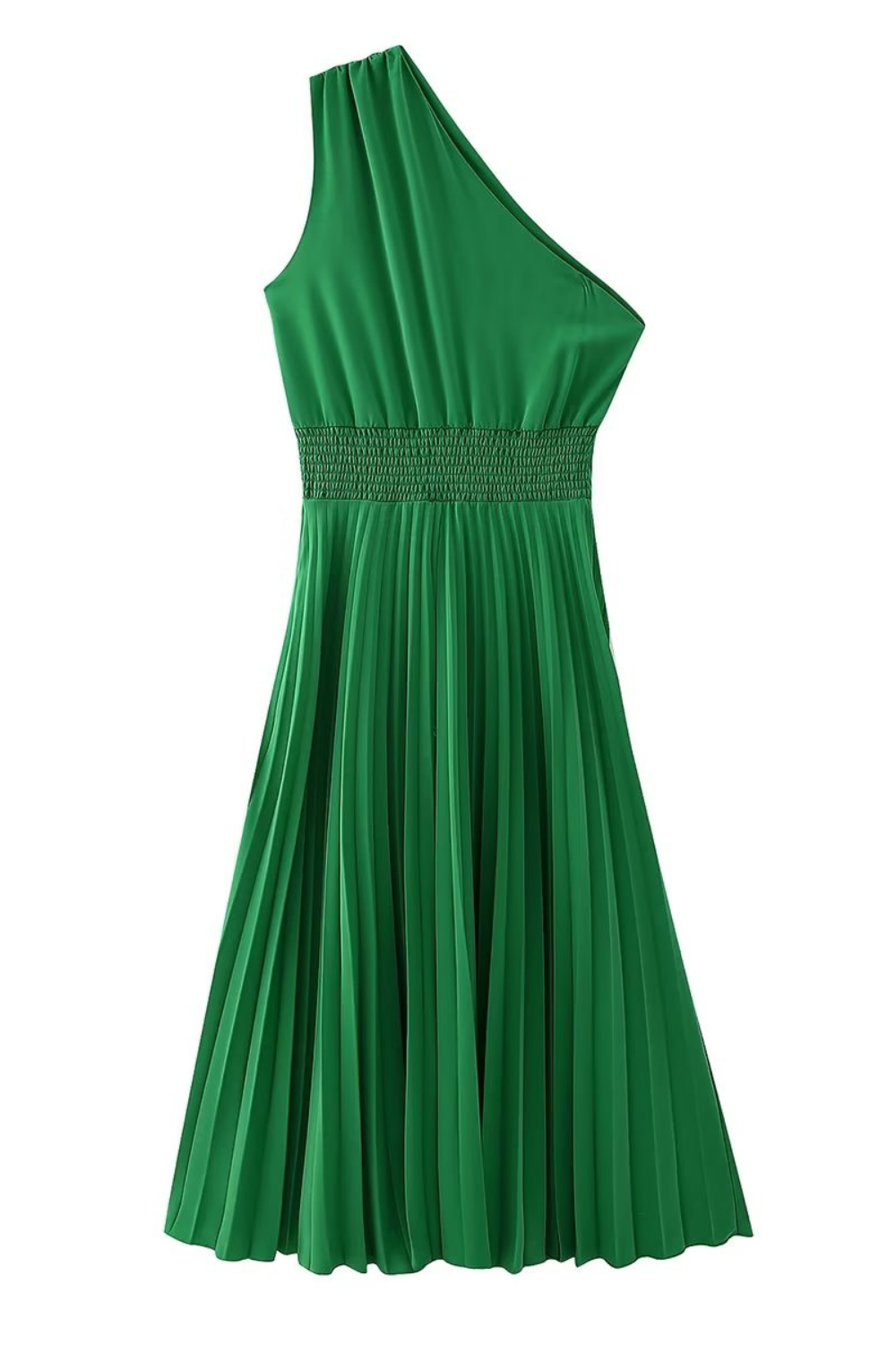 'Fabiola' One-Shoulder Pleated Dress