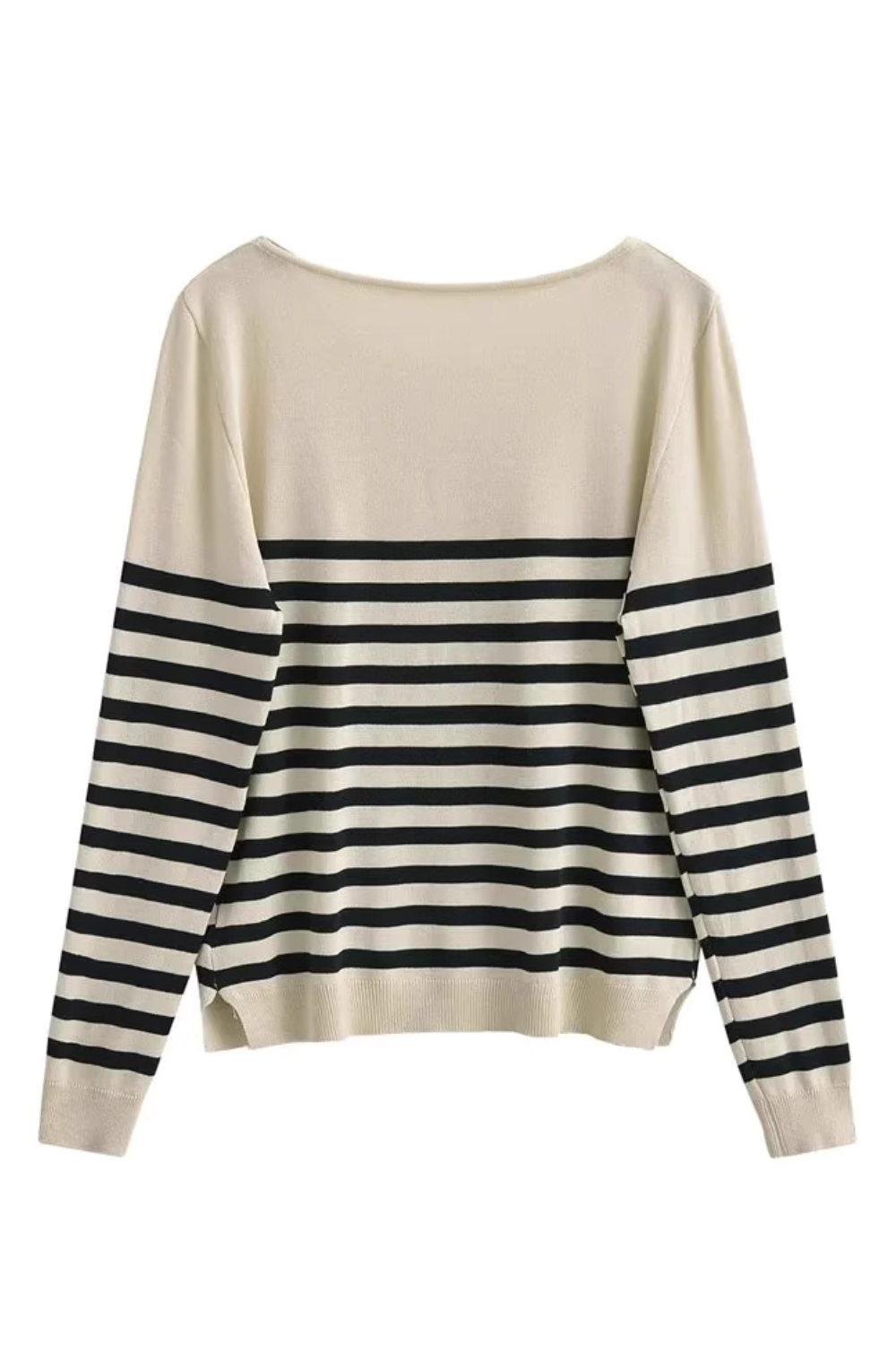 'Penelope' Round-Neck Stripe Pullover (2 Colors)