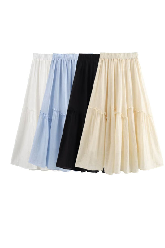 'Alice' High-Waisted Slimming Lace Trim Skirt