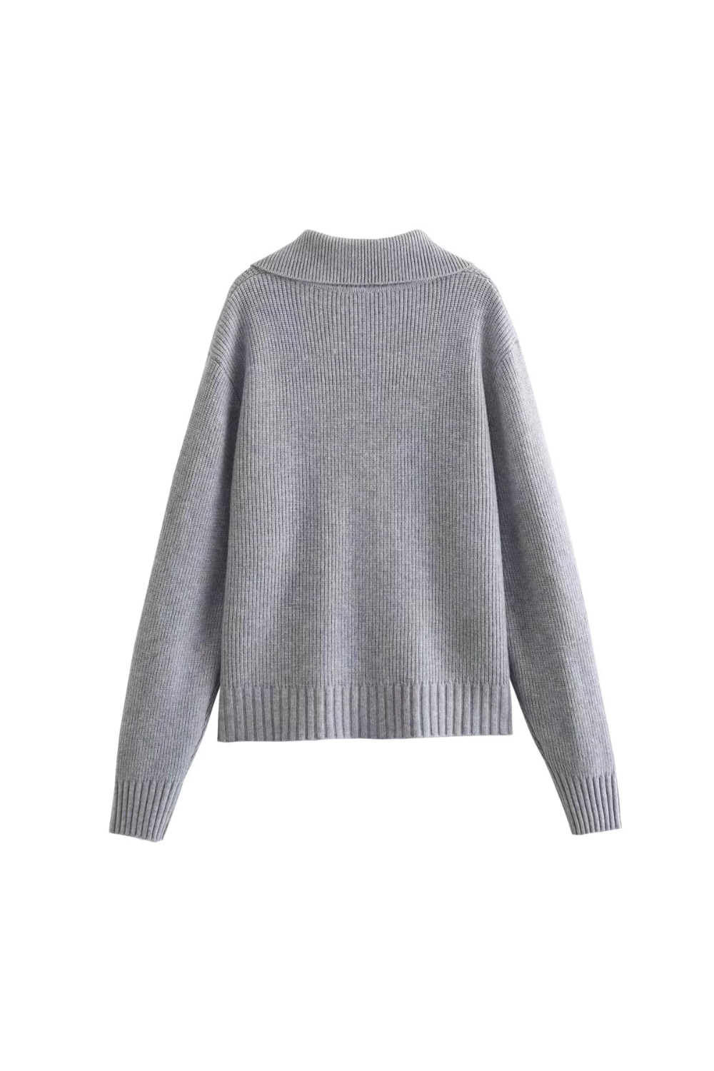 Helen' Rib Knit Collared Zip-up Cardigan Sweater – Goodnight Macaroon Helen' Rib Knit Collared Zip-up Cardigan Sweater – Goodnight Macaroon