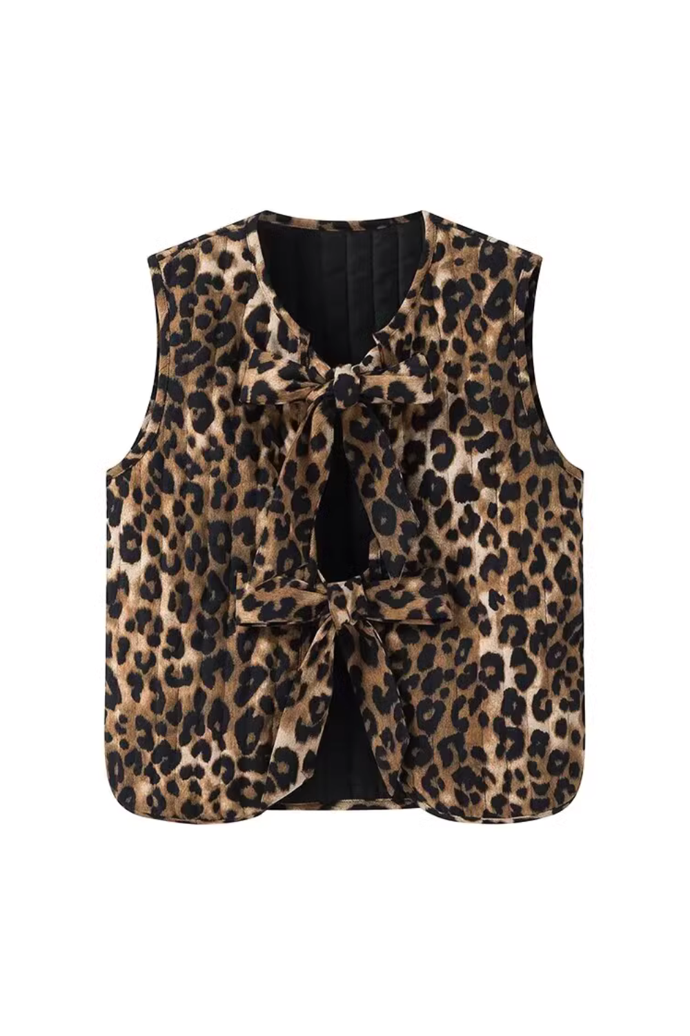 'Gloria' Corduroy Leopard Print Vest