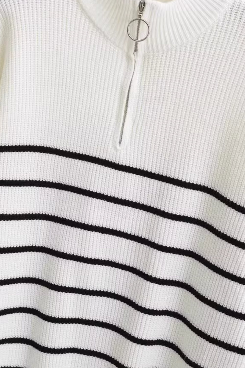 'Vicky' Half-Zip Stripe Sweater
