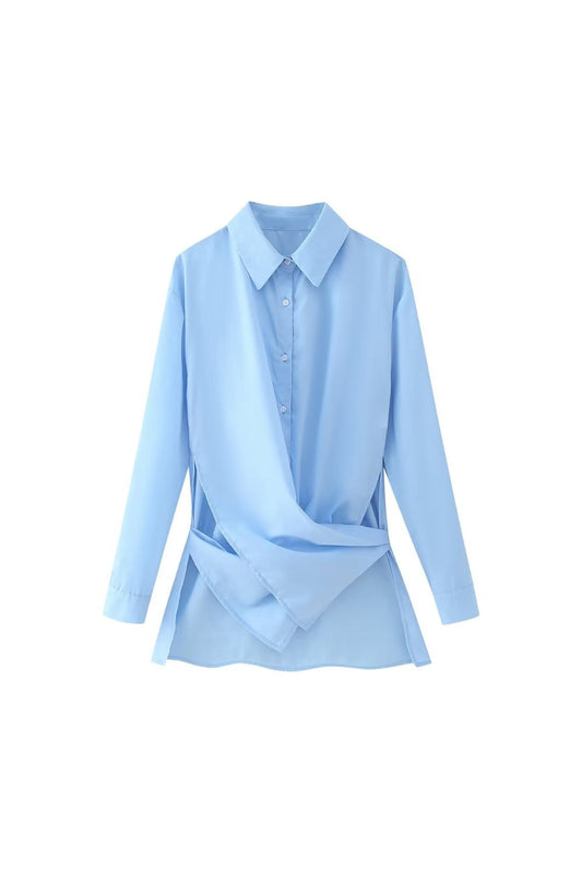 'Poppy' Tie-front Long Sleeve Shirt