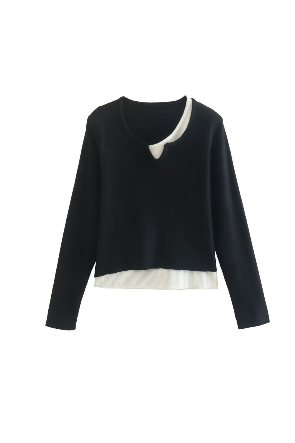 'Bella'Faux Two-Piece Knit Top