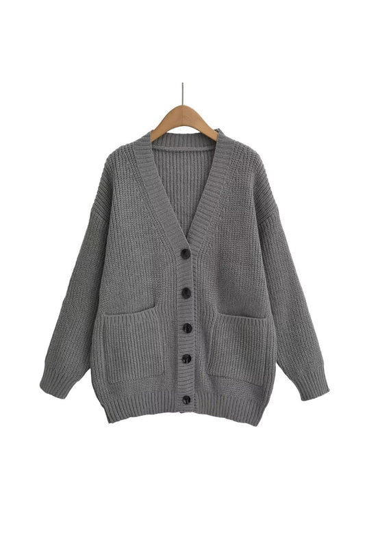 'Paulo' V-Neck Long-Sleeve Button-Front Cardigan
