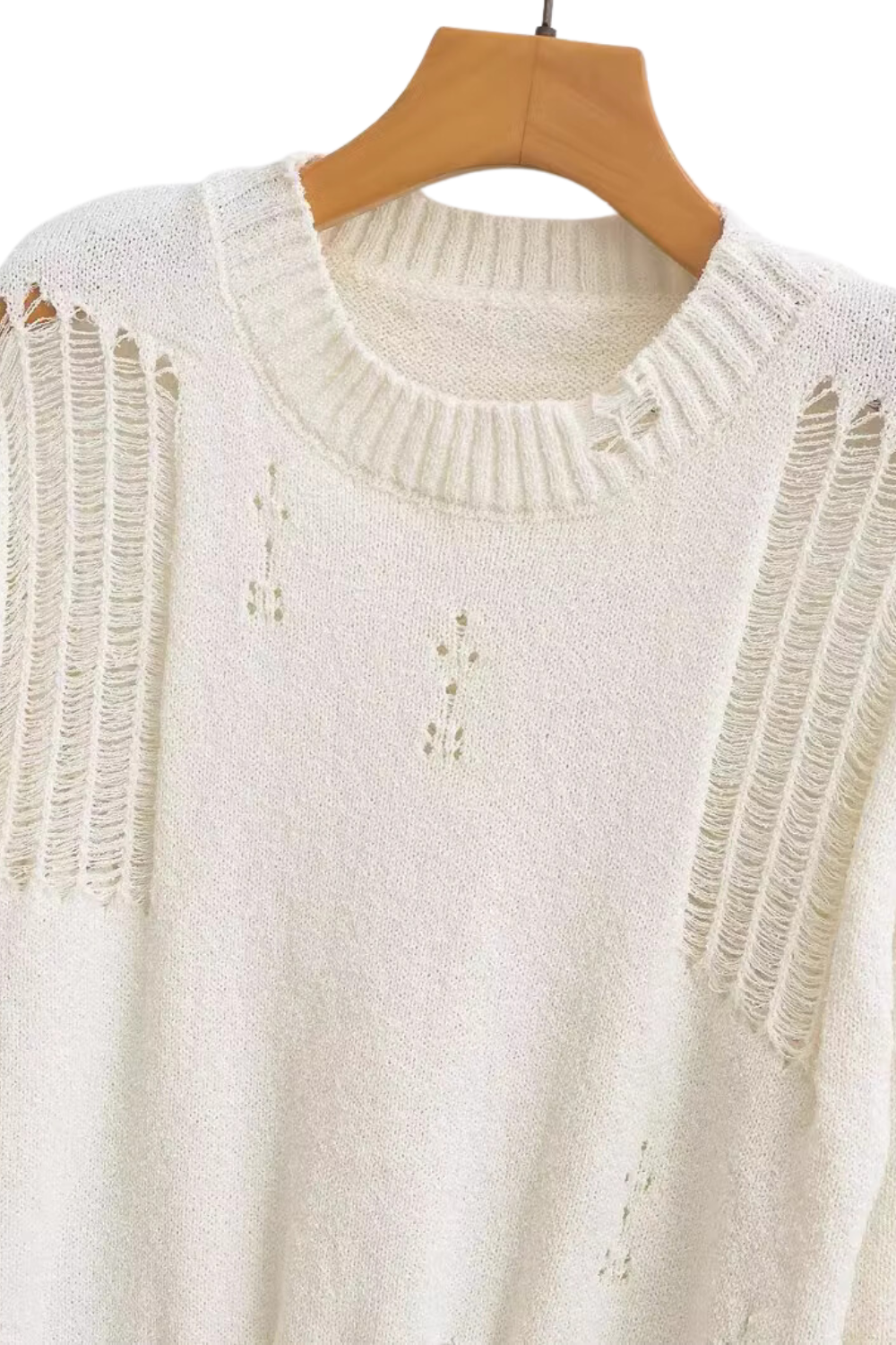 'Paige' Distressed Knitted Sweater