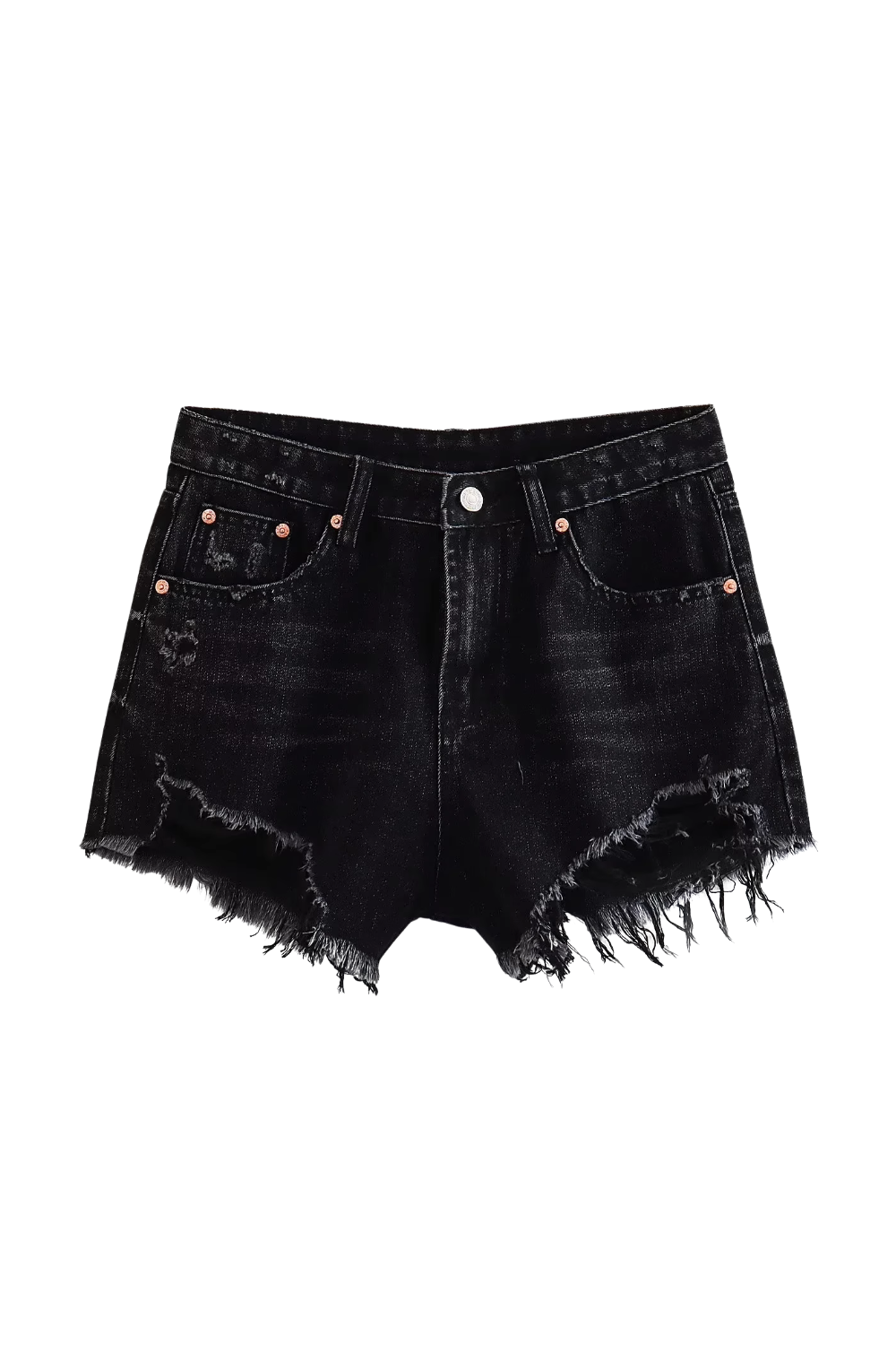 'Lorraine' Washed Denim Frayed Shorts (3 Colors)