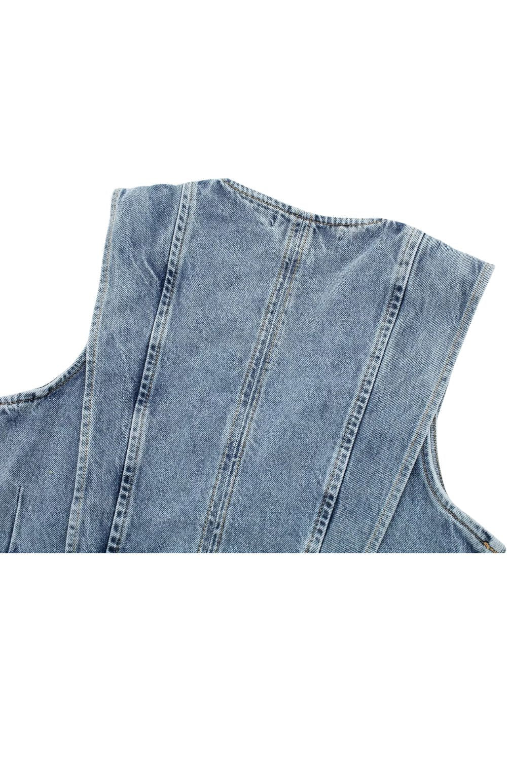 ' Daniel ' Denim Vest & High-Waist Shorts Combo (Sold Separately)