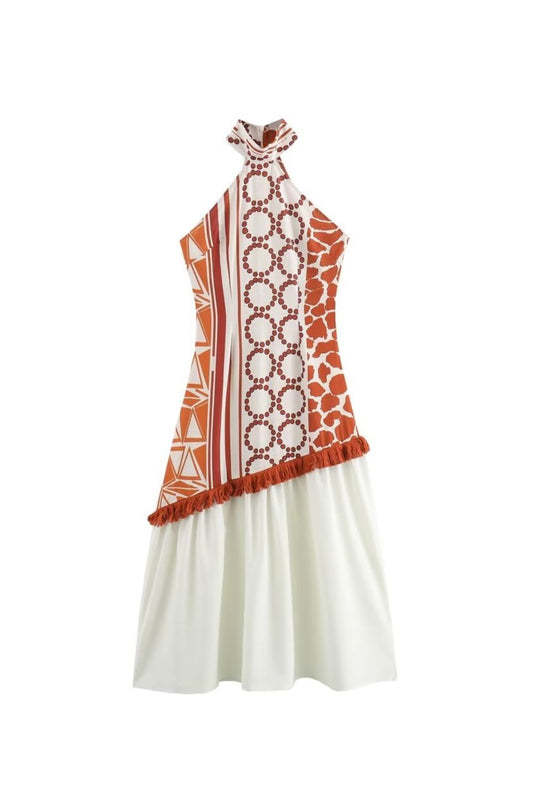 ‘Millie’ Tassel Halter Neck Dress