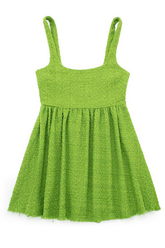 'Delora' Sleeveless Tweed Short Dress