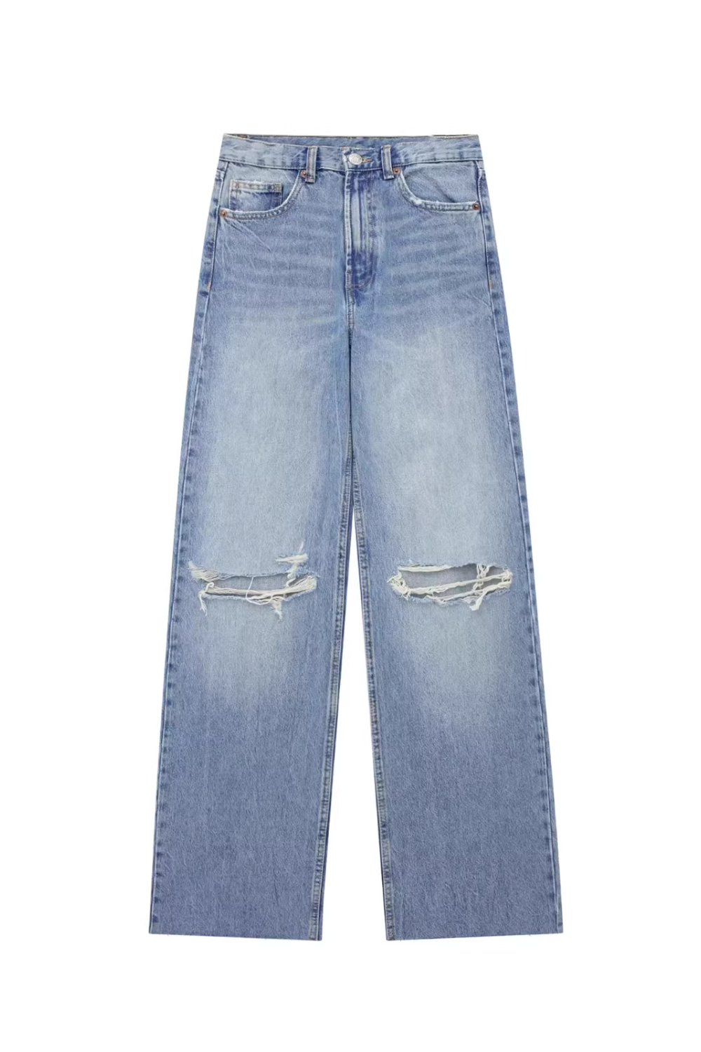 'Dani' High-Waist Washed Ripped Wide Leg Jeans (2 Colors)