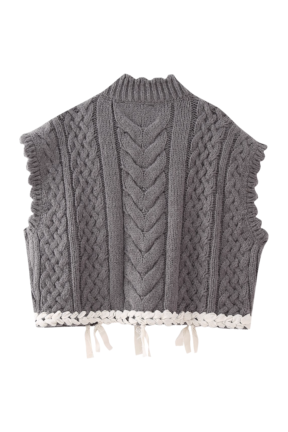'Alice' Sleeveless Cable-Knit Vest