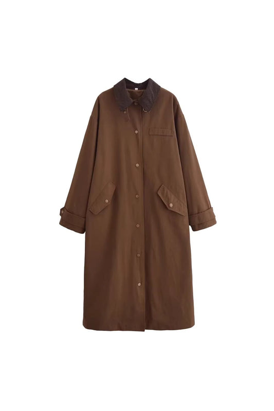'Serenity' Casual Waxed-Effect Trench Coat