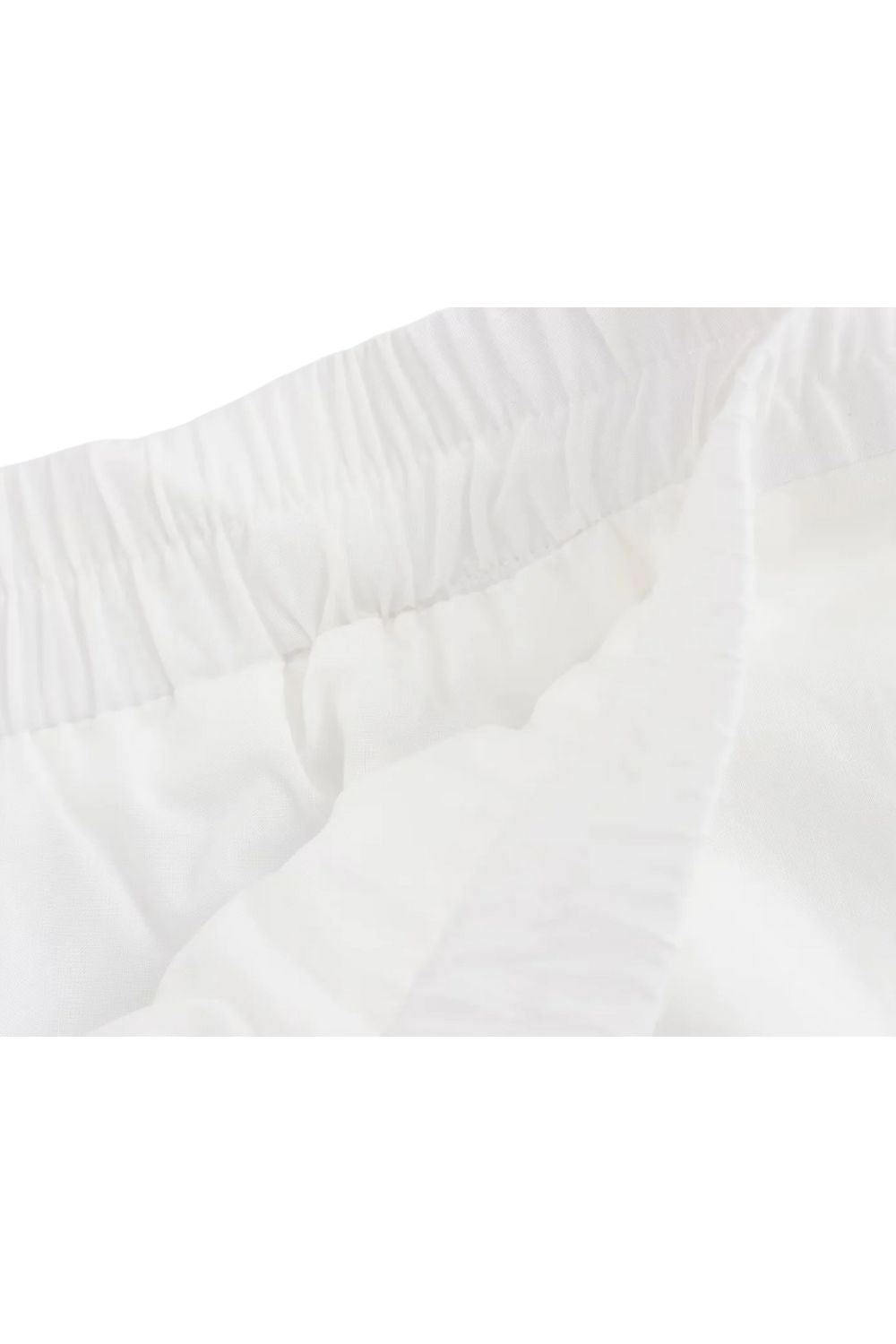 ‘Poppy’ Embroidered White Elastic Waist  Midi Skirt