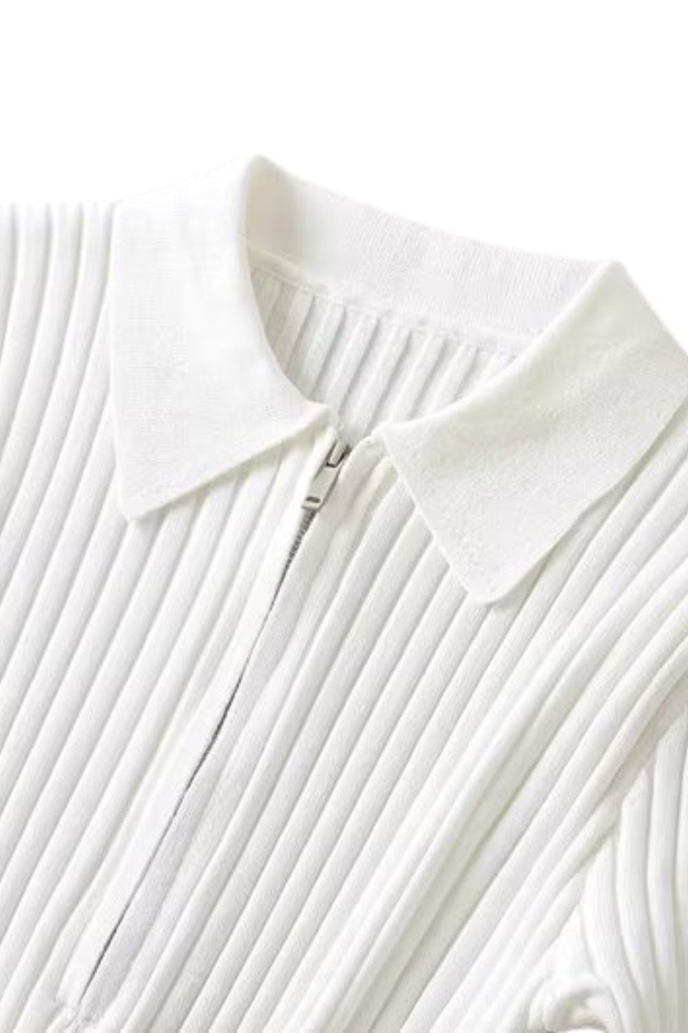 'Polina' Slim Polo-Collar Knit Top