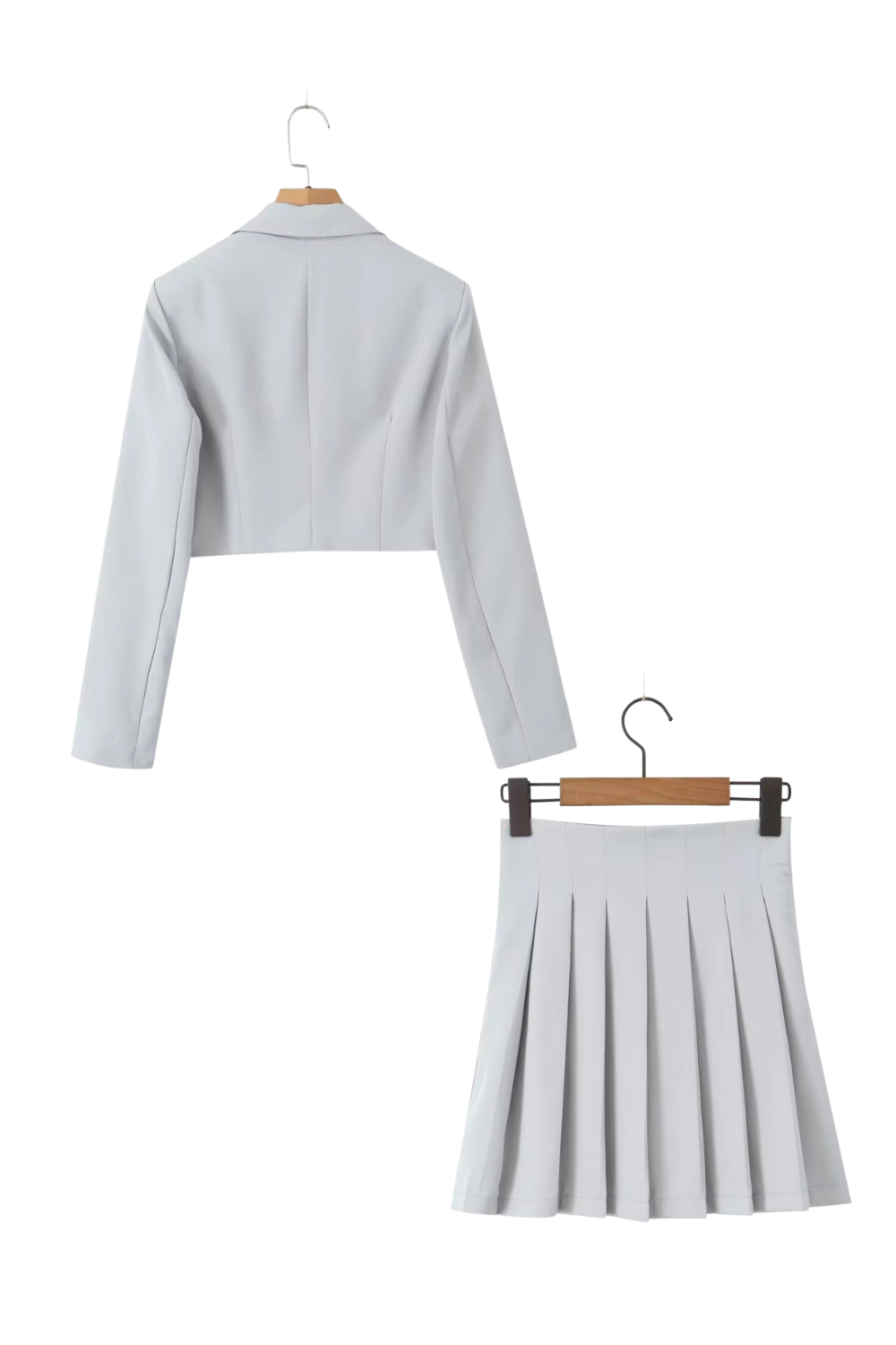 'Vian' Short Suit Blazer Pleated Skirt Set