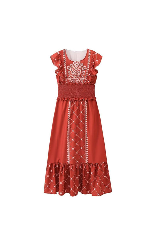 ‘Maisie’ Printed Waist Ruched Dress (3 Colors)