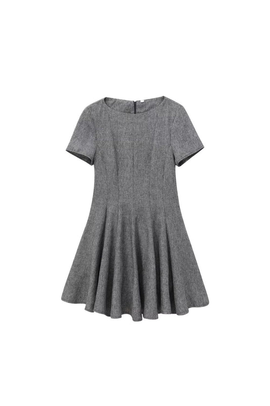 'Hayley' Mini Short Sleeve Dress with Wide Skirt