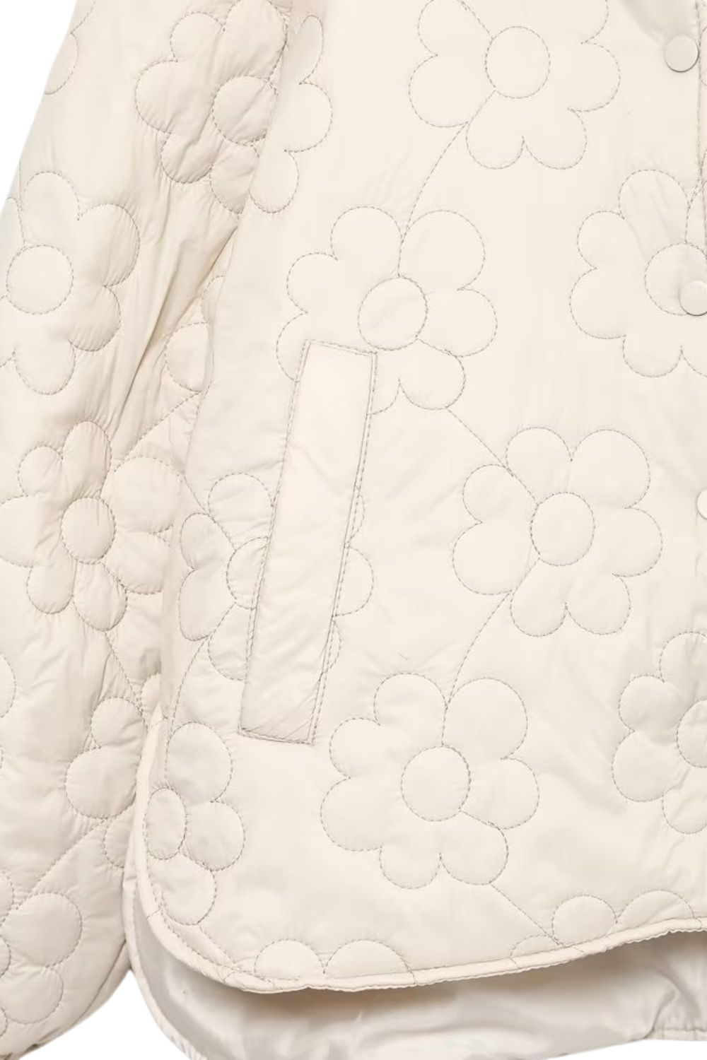 ' Micah' Floral-Printed Collared Puffer Jacket