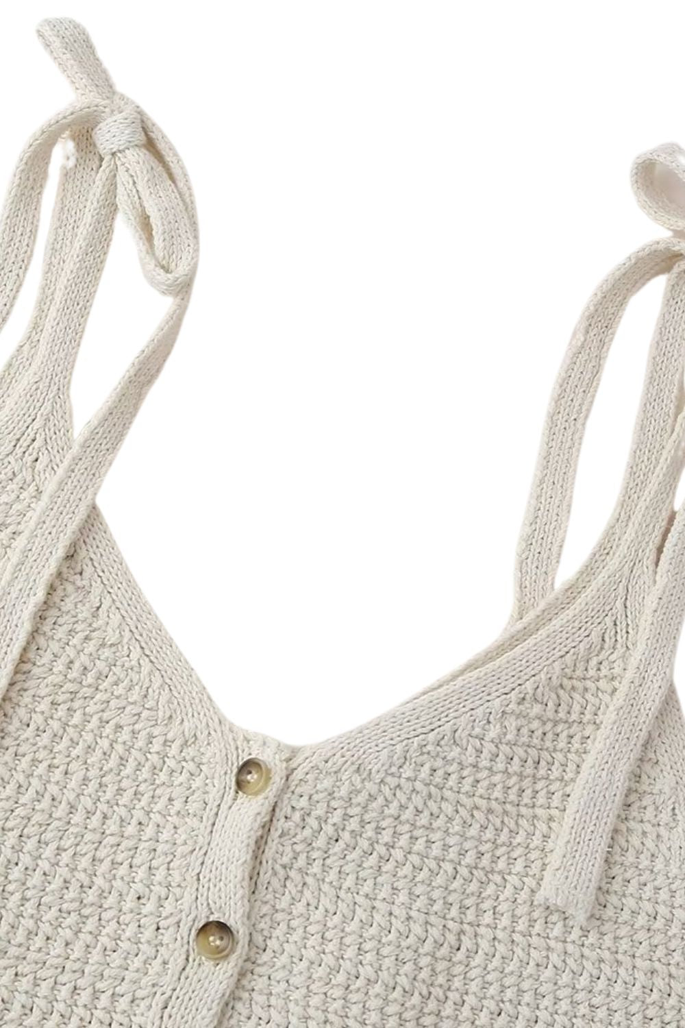 'Martha' Minimalist Tied-Knit Top