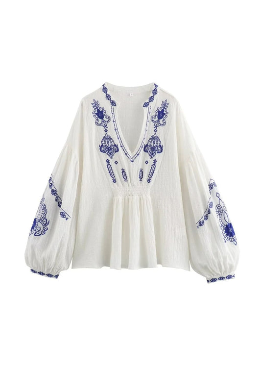 'Ellie' Embroidered Long Sleeve Shirt