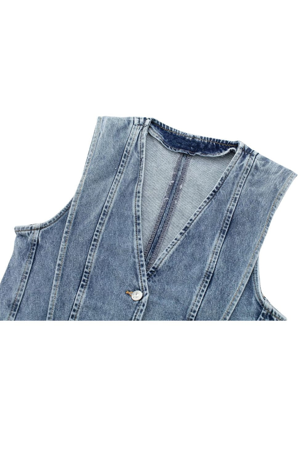 ' Daniel ' Denim Vest & High-Waist Shorts Combo (Sold Separately)