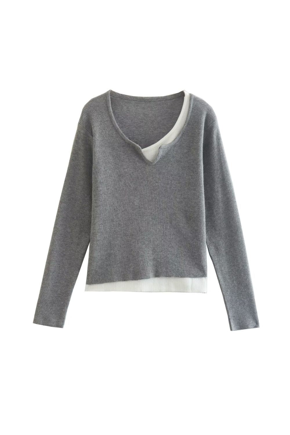 'Bella'Faux Two-Piece Knit Top