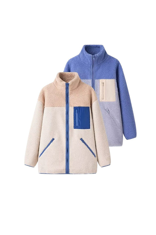 'Ivo' Lamb Wool Long-Sleeve Zippered Jacket