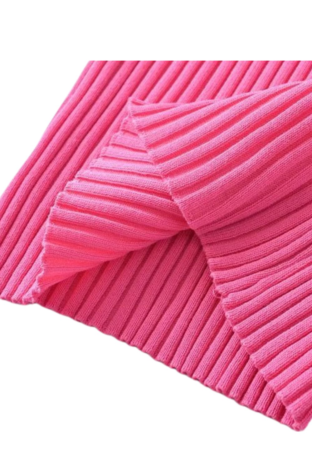 'Leah' V-Neckline Delicate Spaghetti Straps Ribbed midi Dress