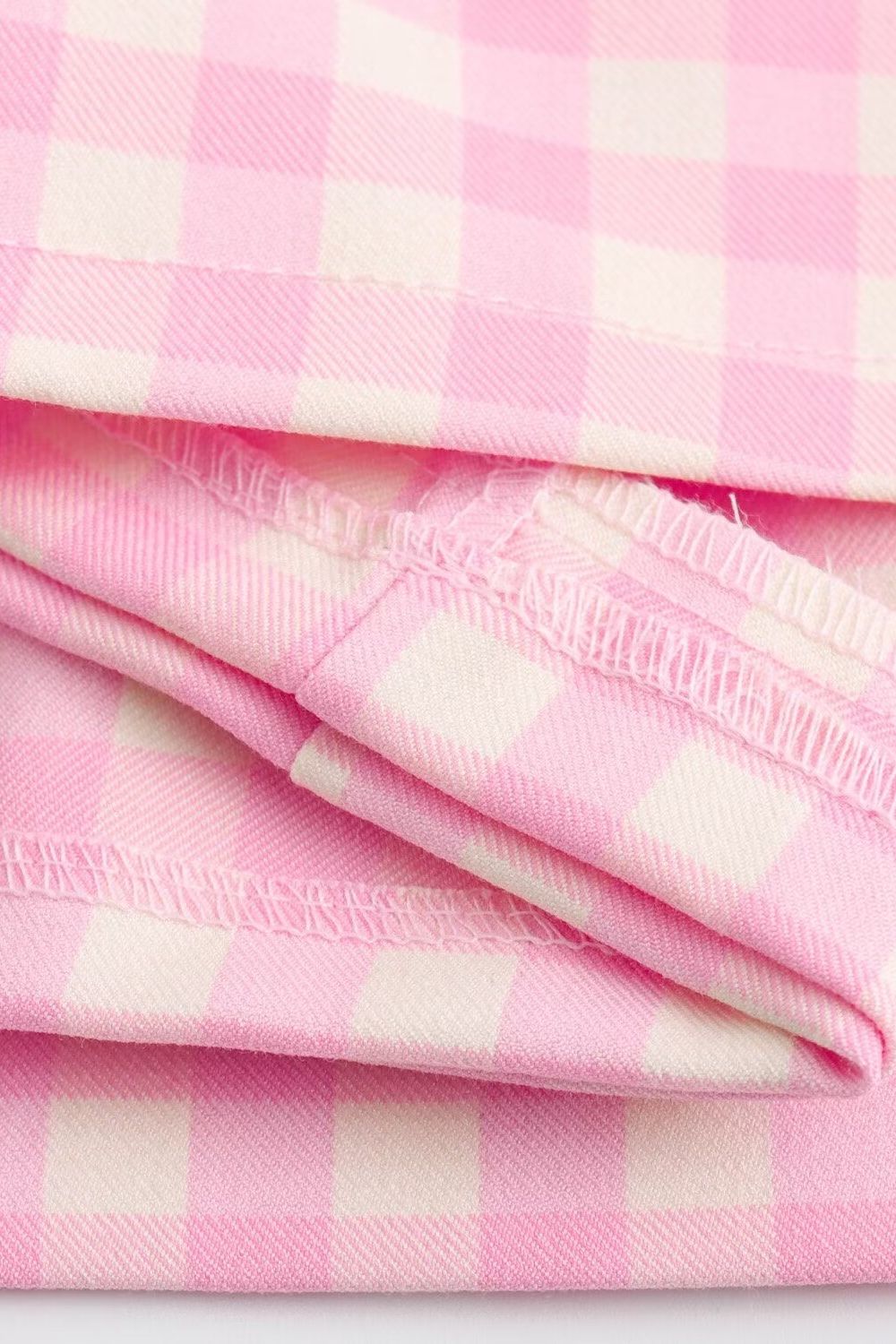 ‘Millie’ Pink Plaid Casual Asymmetric Skirt Pants