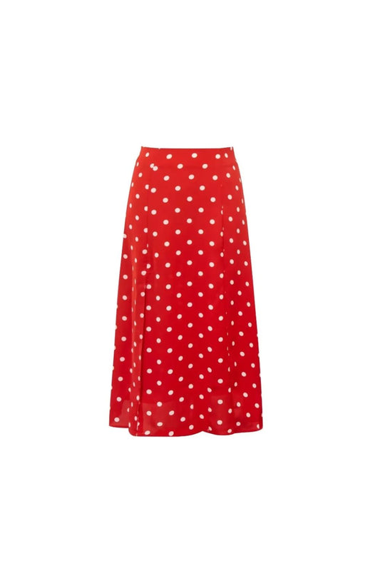 'Alice' Red Polka Dot Midi Skirt