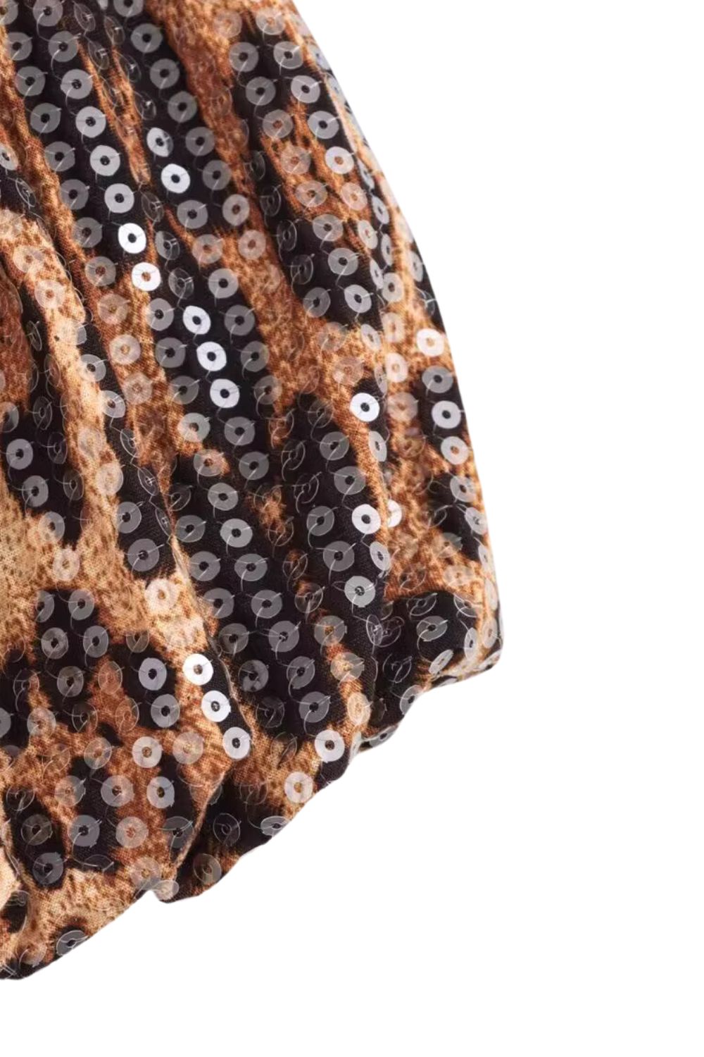 'Susan' Leopard Print Sequin Sexy Halter Dress