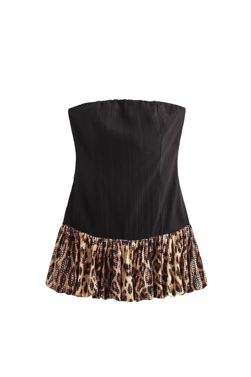 'Susan' Leopard Print Sequin Sexy Halter Dress