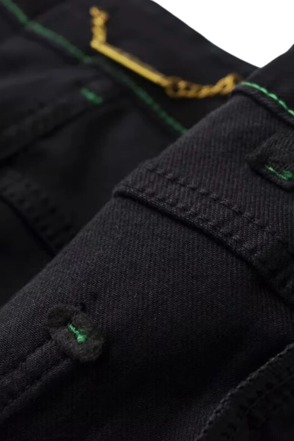 'Lynn' Black Straight-Leg Denim Pants