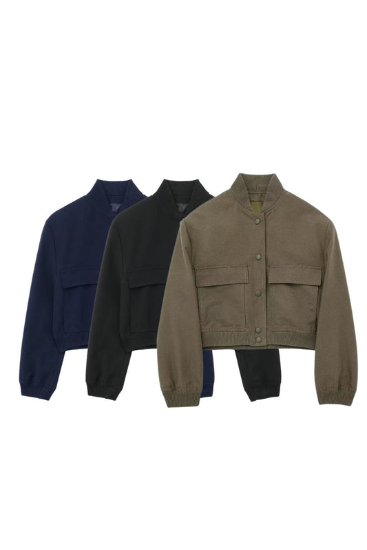 'Nora' Pilot-Style Jacket featuring Large Pockets