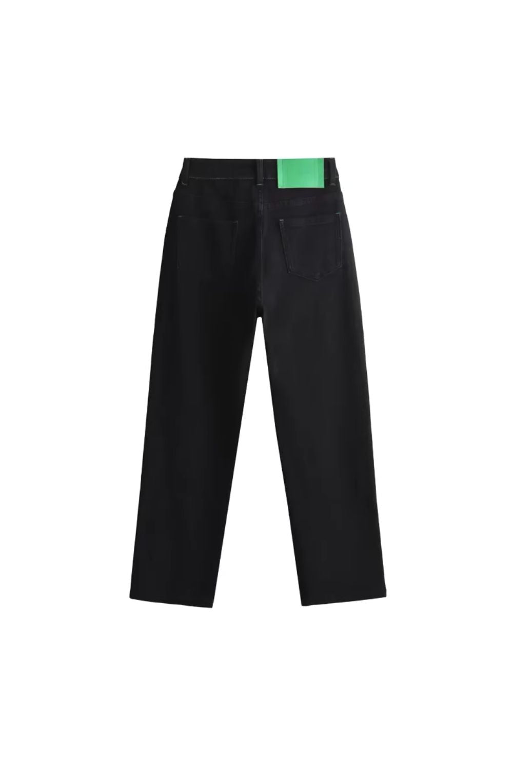 'Lynn' Black Straight-Leg Denim Pants