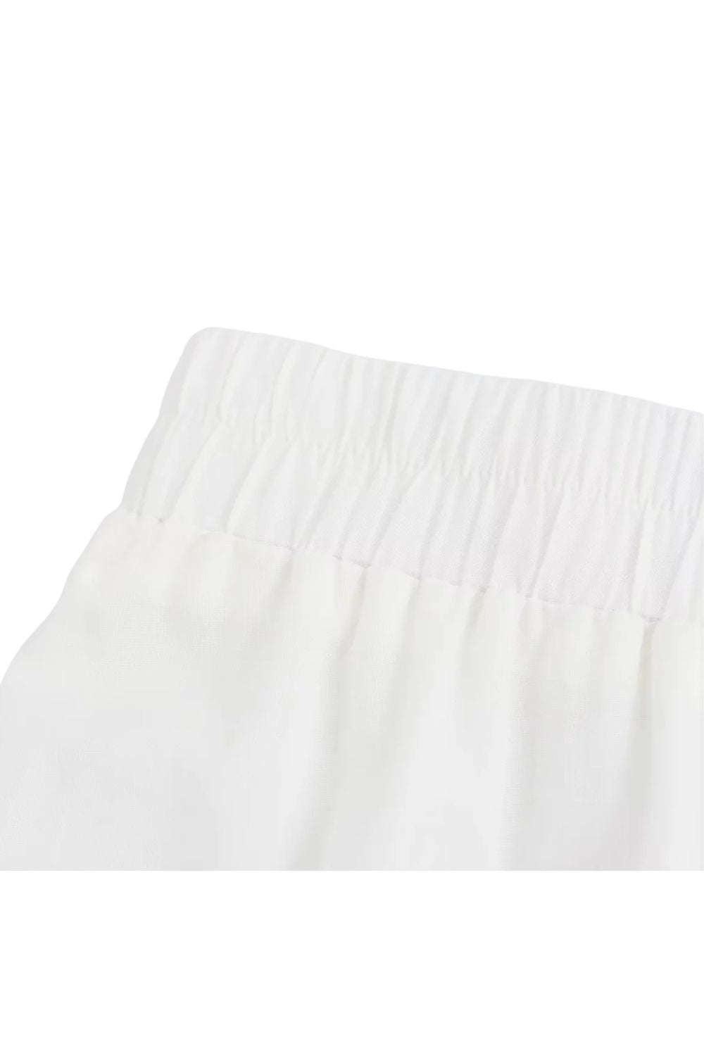 ‘Poppy’ Embroidered White Elastic Waist  Midi Skirt