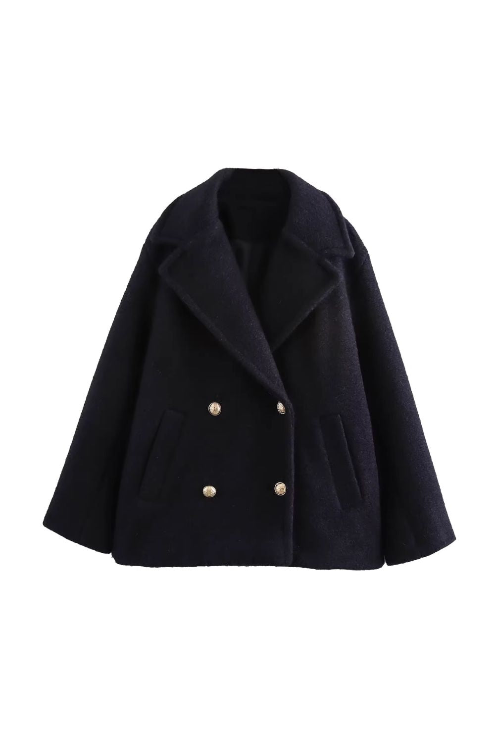 'Dawn' Simplified Beaded Double-Breasted Overcoat