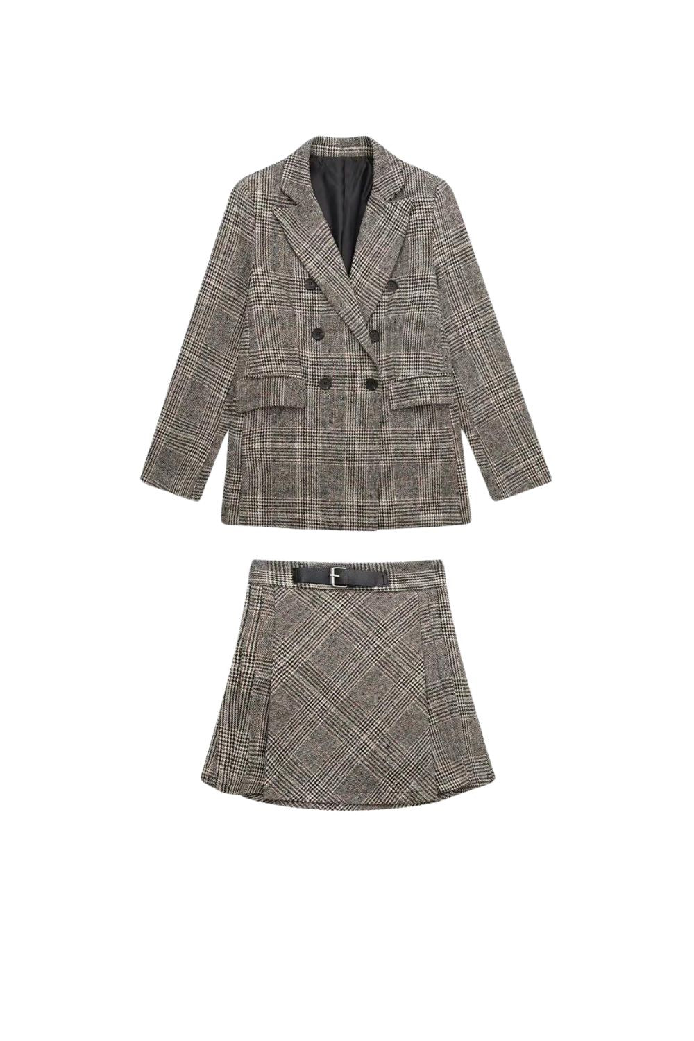 'Elizabeth' Plaid Suit Jacket & Skirt Set  (Sold Separately)