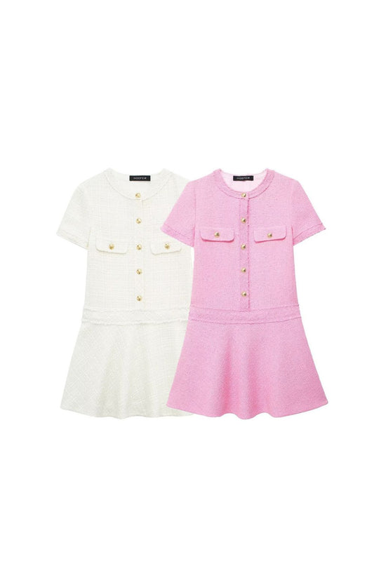 'Serenity' Minimalist Textured Short Dress (2 Color)