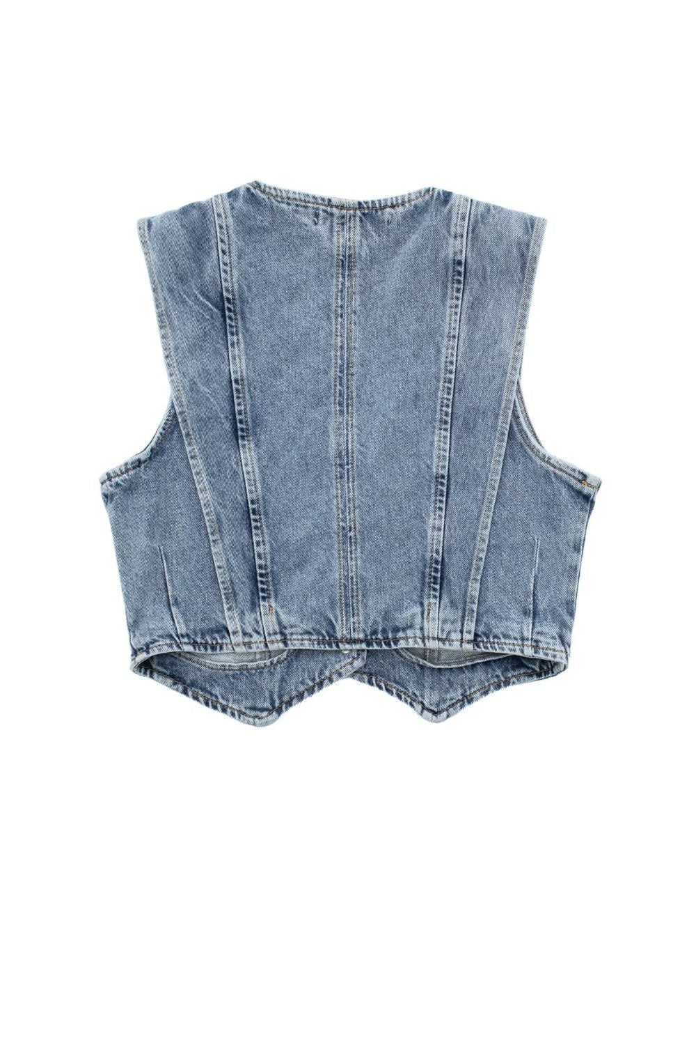 ' Daniel ' Denim Vest & High-Waist Shorts Combo (Sold Separately)