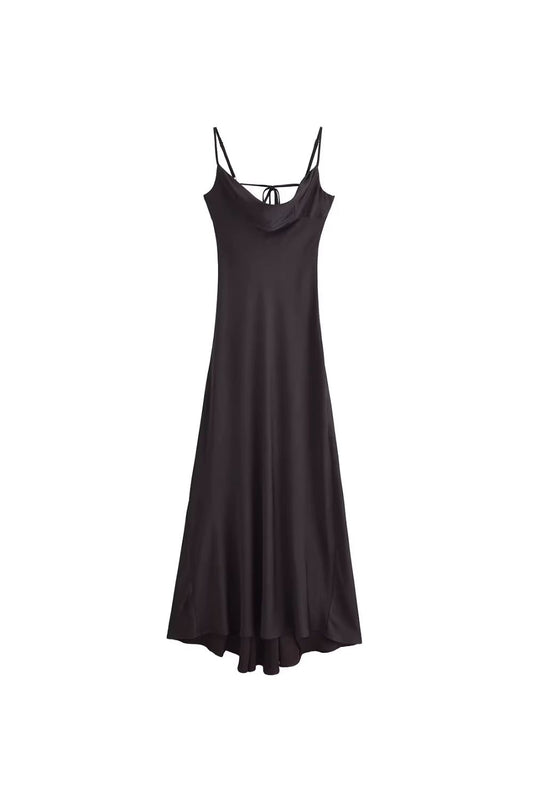 'Garrett' Chic Satin Pleated Shift Dress