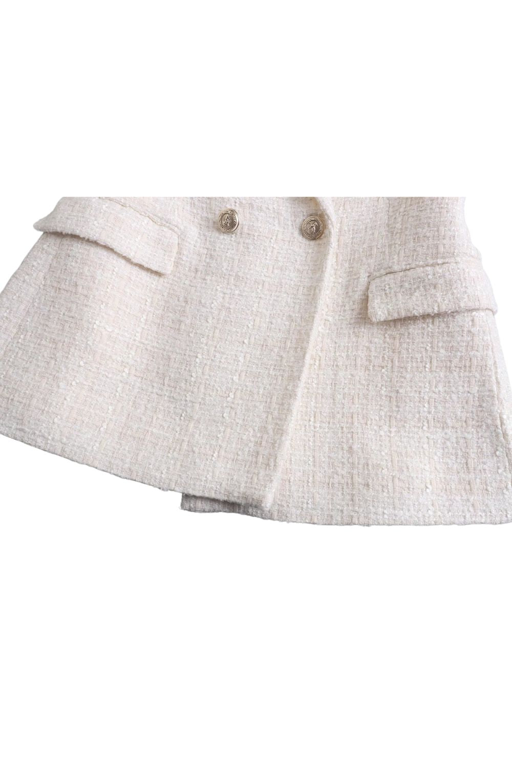 'Stella' Textured Double-Breasted Suit Jacket