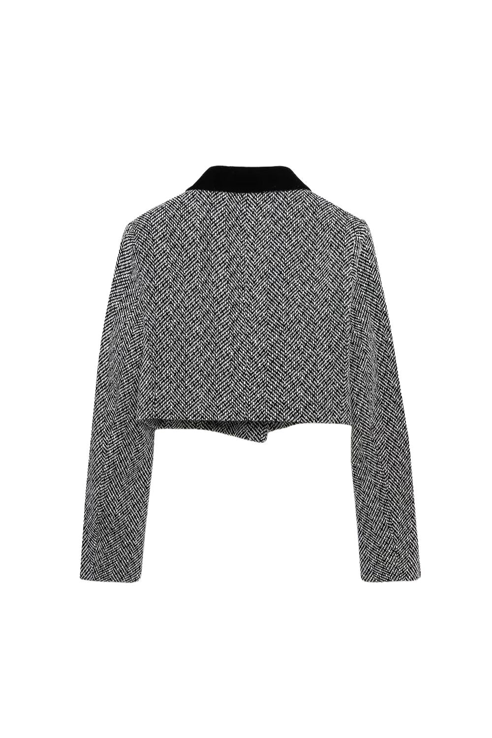 'Charlotte' Herringbone Mini Blazer & Skirt Set (Sold Separately)