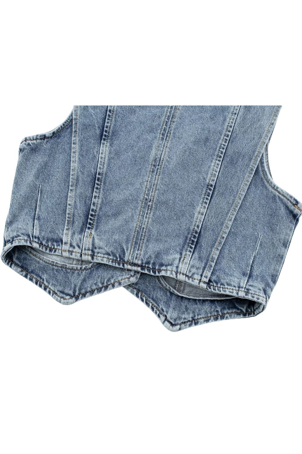 ' Daniel ' Denim Vest & High-Waist Shorts Combo (Sold Separately)