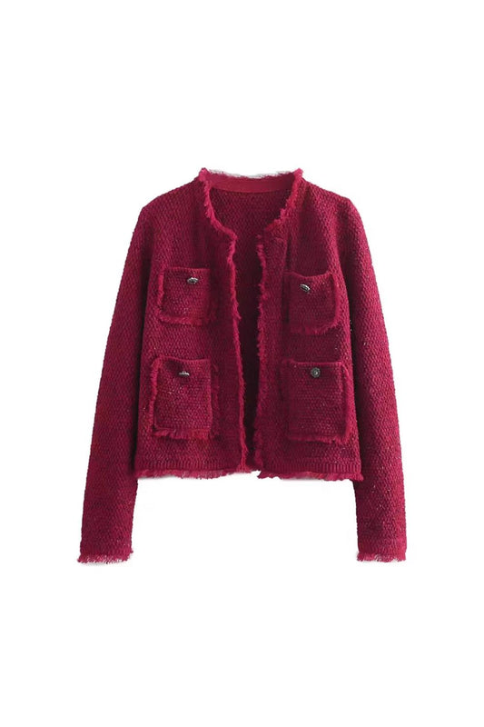'Holly' Four-Pocket Knitted Cardigan