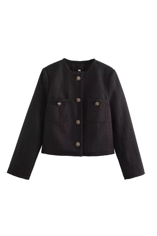 'Jenna ' Chic and Luxe Blended Short Jacket