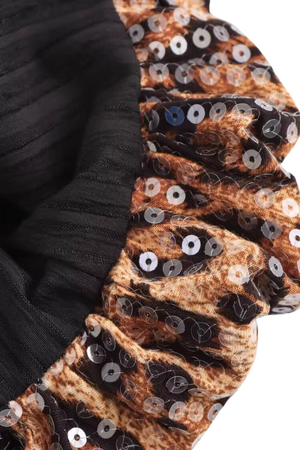 'Susan' Leopard Print Sequin Sexy Halter Dress