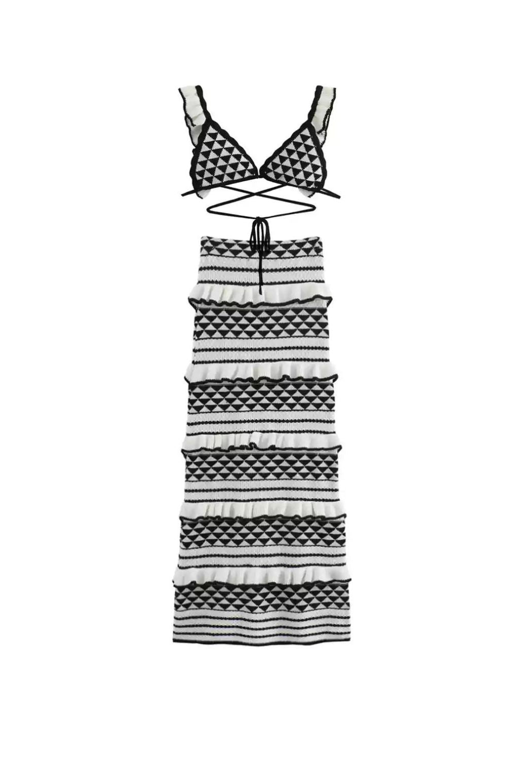 'Florence' Knitted Strap Top & Skirt Set