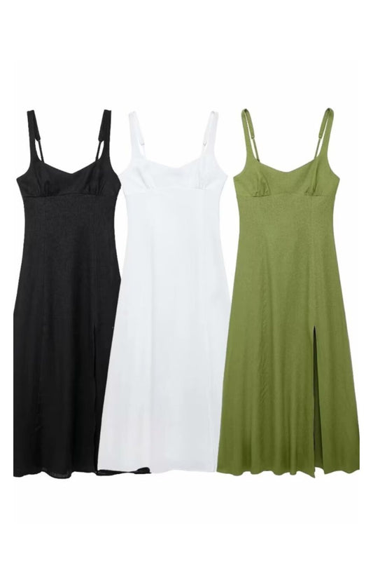 'Violet' Minimalist Strap Midi kDress (3 Color)